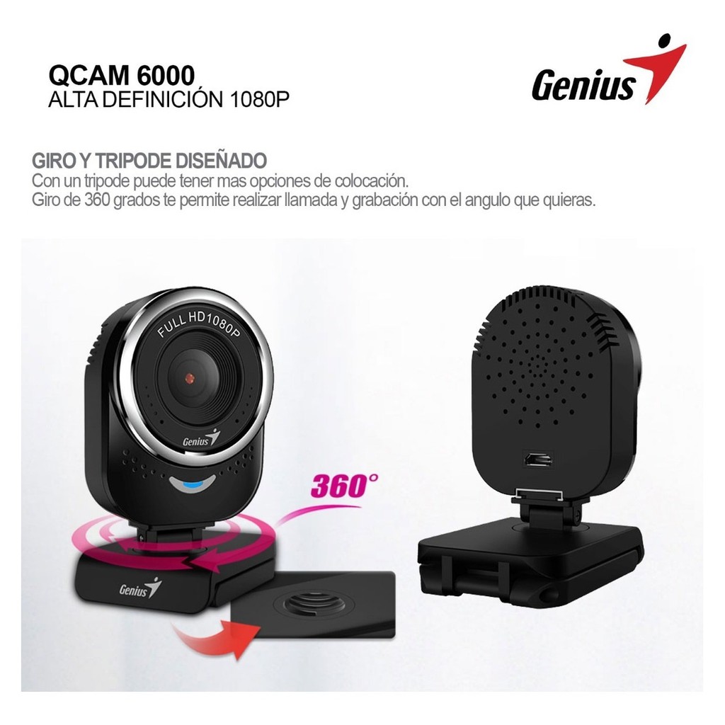 WebCam GENIUS QCAM 6000 Web Camera PC With Microphone For PC,Laptops