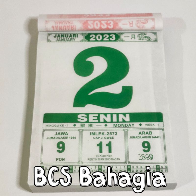 Kalender Calendar Chinese Harian Sobek Tahun Baru 2023 Ukuran Jumbo Besar Lokal China New / Calender Robek Cina Jawa Arab Shio Kelinci Big Size Bagus