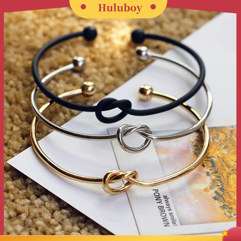 Hu Hu Hu Hu Hu Alat Bantu Pasang Kacamata♡ Gelang Bangle Open Adjustable Desain Simpul Untuk Wanita