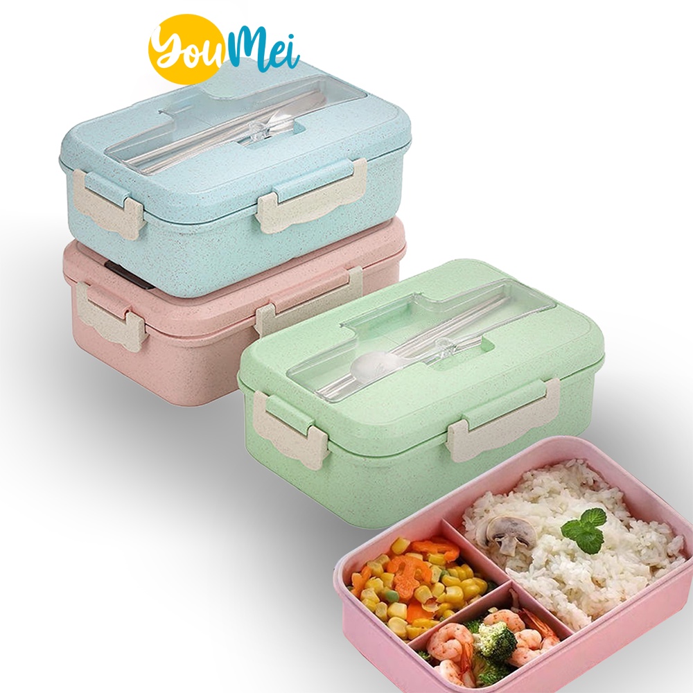 Lunch Box Set Kotak Bekal Makan / Lunch Box / Lunch Box Kids / Kotak Makan Dewasa /  kotak makan Anti Tumpah / Kotak Makan Free Sendok dan Sumpit - 1249