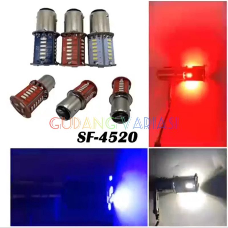 LAMPU STOP LED BELAKANG MOTOR BAYONET KEDAP KEDIP 30 MATA STROBO FLASH