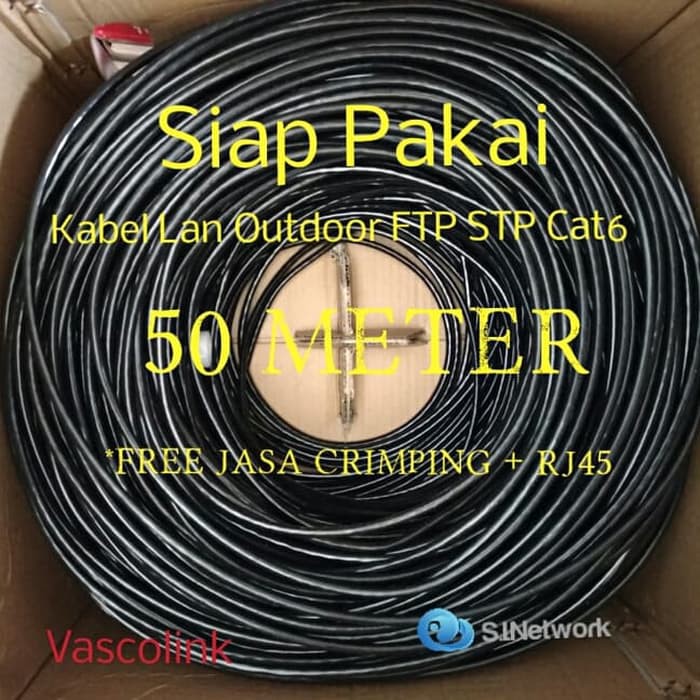 40 Meter Vascolink Kabel LAN Cat6 FTP STP Outdoor  High Speed 100/1000Mbps