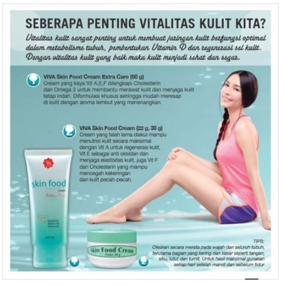 * NCC * Viva Skin Food Cream Hand Body Lotion Krim Ukuran 22gr 30gr 50gr Tube