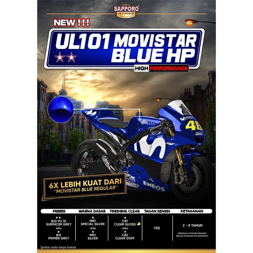 SAPPORO ULTIMATE MOVISTAR BLUE UL101 400 ML