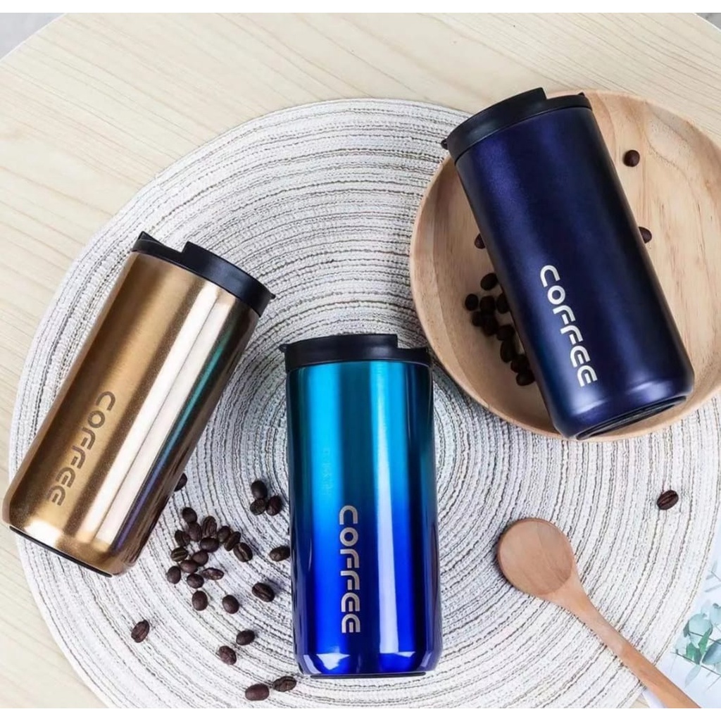 Termos Tumbler Coffee 500ML Design Terbaru Kekinian Mug Botol minum Stainless Steel-Termos Kopi Tahan Lama Vacum Tumbler Coffe Mug High Quality-Thermos Mini Viral Berkualitas Untuk Penyimpanan AirPanas Dan Dingin Tahan 24jam