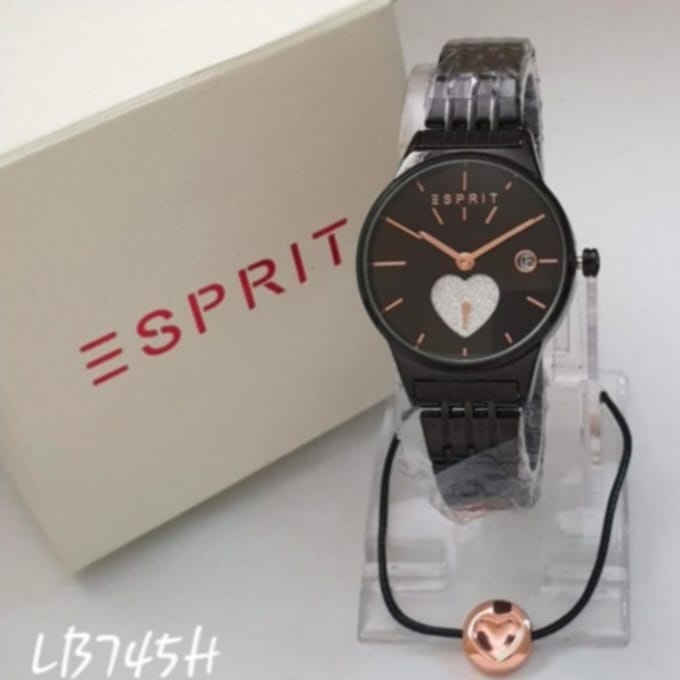 Jam Tangan Wanita E41002T Tali Rantai Tanggal Aktif Free Box Exclusive &amp; Baterai