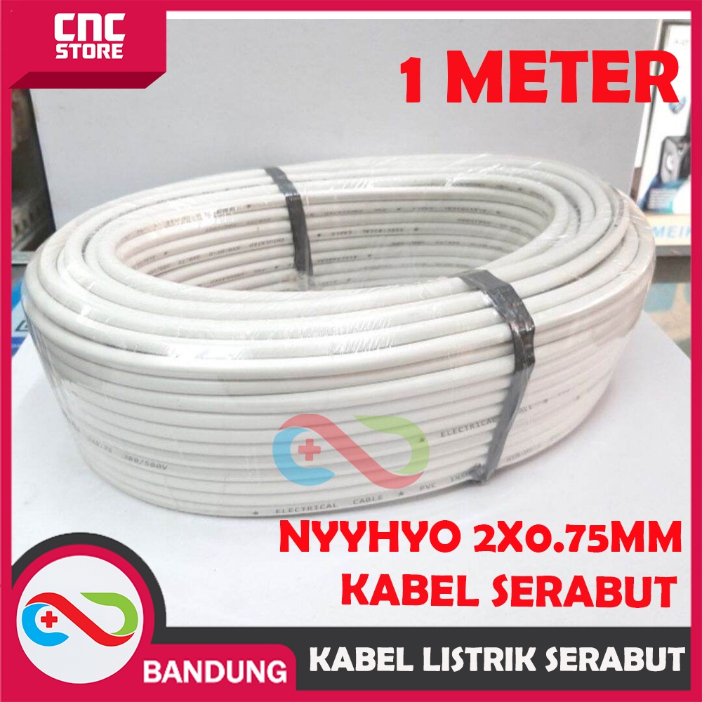 KABEL LISTRIK SERABUT TEBAL 2X0.75MM NYYHYO KABEL SERABUT PERMETER