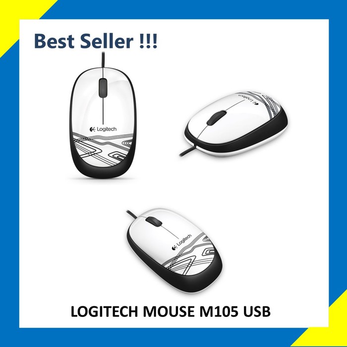 Murah LOGITECH MOUSE M105 USB / MOUSE KABEL M 105 ORIGINAL Elegan