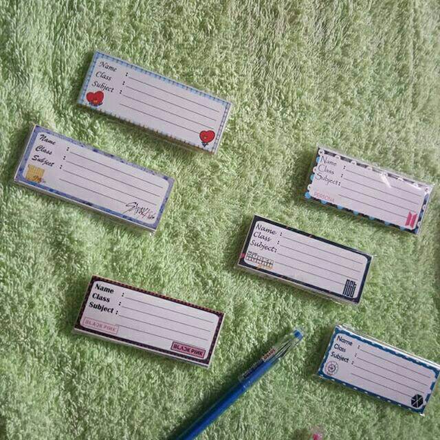 Label nama kpop bts, bt21, stray kids, blackpink, exo, nct