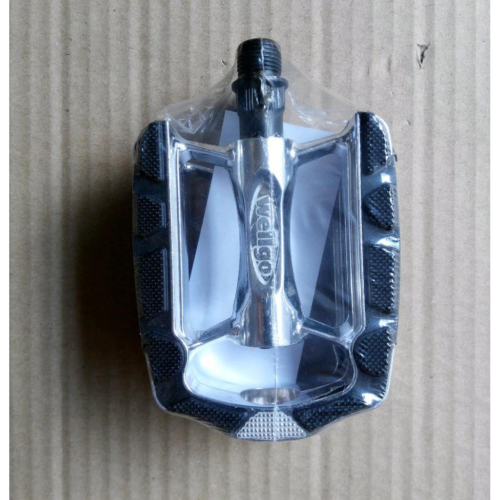 Pedal Wellgo Bearing Alloy Karet Silver. Pedal Welgo.