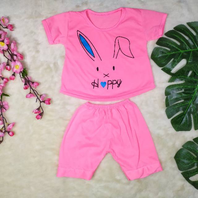 [Ss-7018] Pakaian Bayi Perempuan size 0-9bulan / Baju Bayi Gambar Kelinci / Baju Bayi Lucu