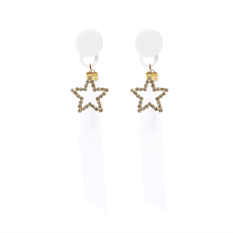 Pentagram zircon Super fairy renda anting-anting Korea temperamen kepribadian wanita anting-anting K