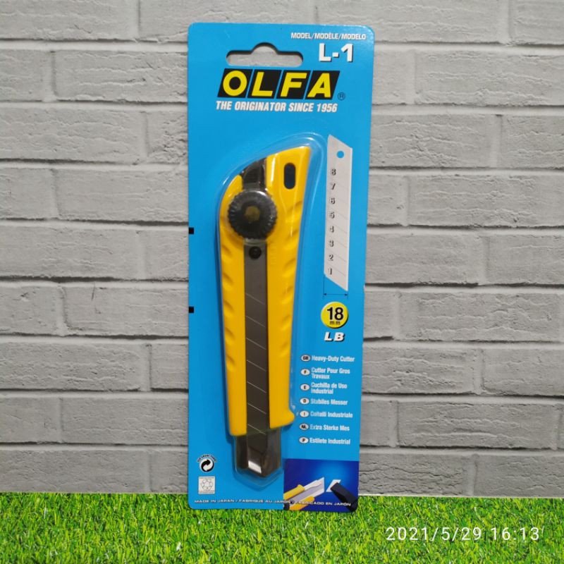 

OLFA L-1 Pisau Cutter 18mm Ratchet Lock Utility Knife 18 mm