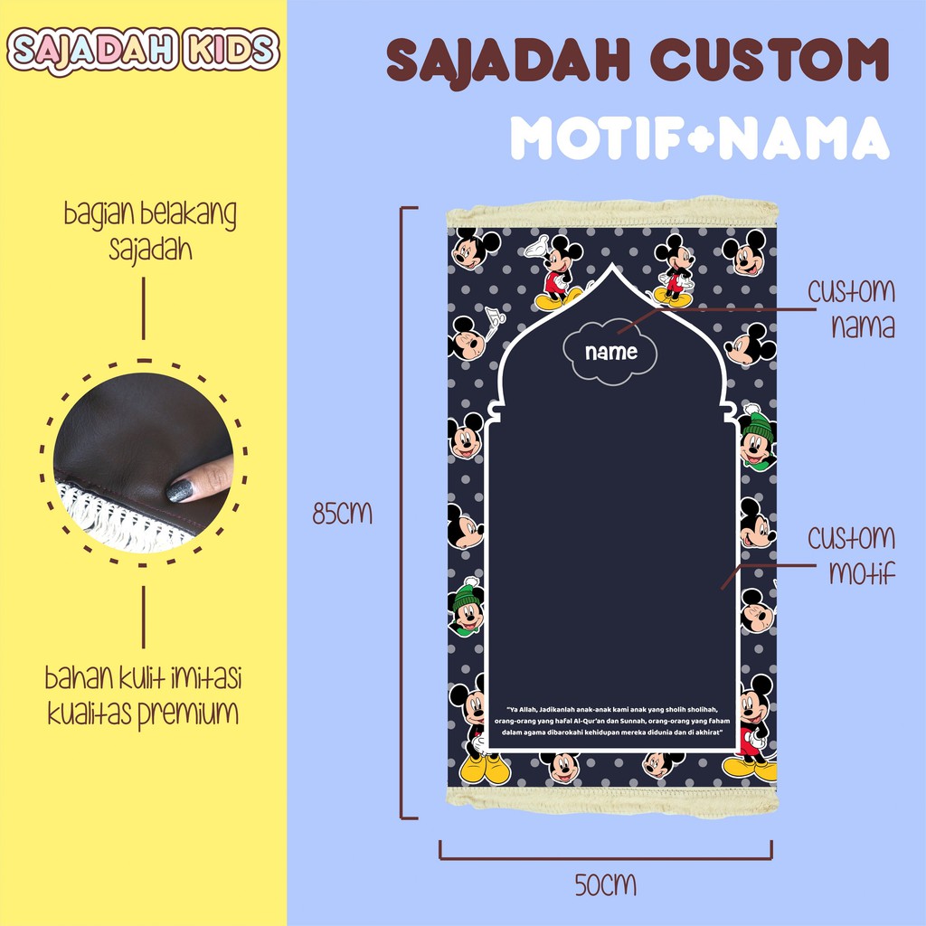 Sajadah Anak Custom Printing-Micky mouse