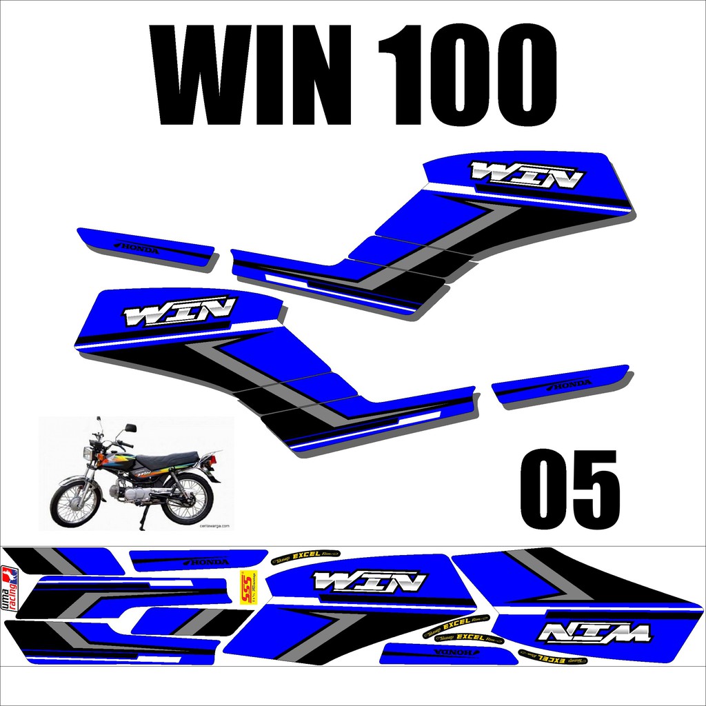 Stiker Striping Honda WIN 100 Keren – Sticker Lis Variasi Motor WIN Murah Desain DS WIN - 5