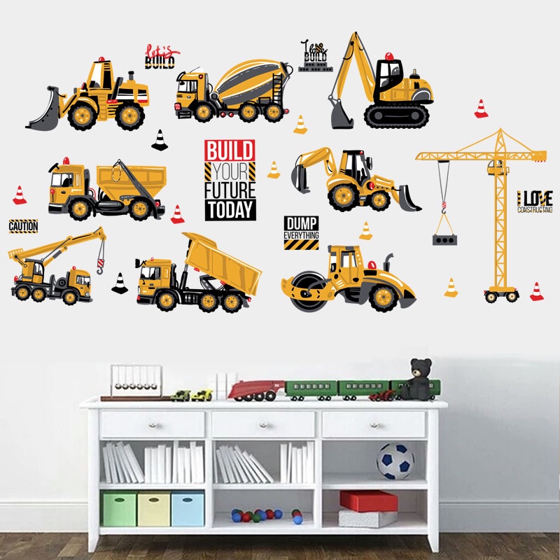 Reliza Wall Sticker Mobil Cartoon Tractor SK6076 Stiker Dinding