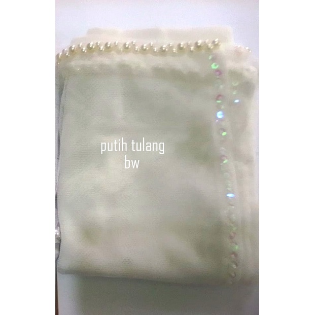 Slayer Pengantin Hijab pengantin veil pengantin Kerudung Pengantin aksesoris pengantin-putih tulang / bw