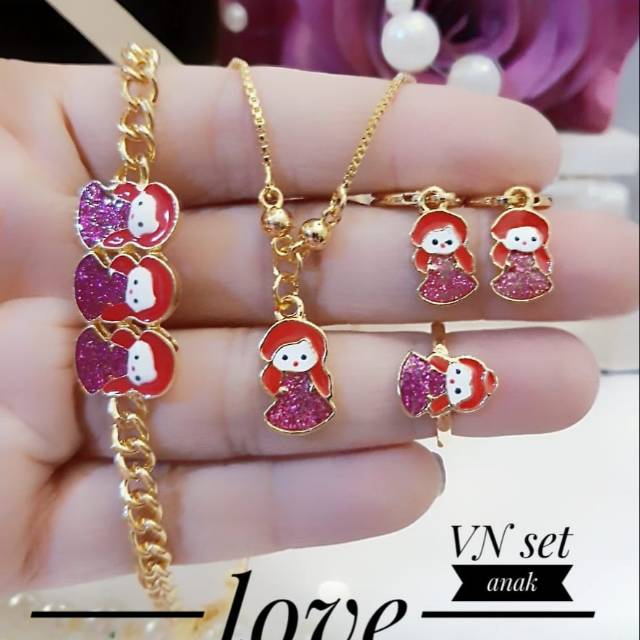 Xuping set perhiasan anak lapis emas 18k 2676j