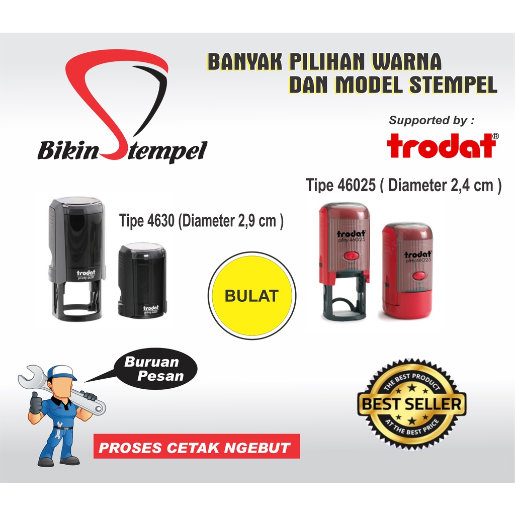 

Stempel Custom Trodat 4630 Trodat 46025 Stempel Mekanik otomatis Stempel Usaha