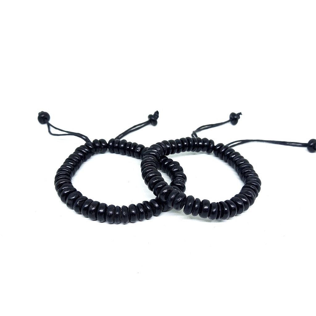 Gelang Pria Keren Hitam Black Kokkah Kaukah Kayu Kokka Warna Bentuk Pipih