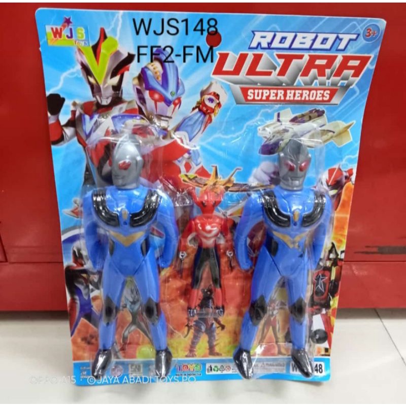 WJS 148 - Mainan Robot Ultraman Ultramen isi 2 PC dan 1 anak WJS148