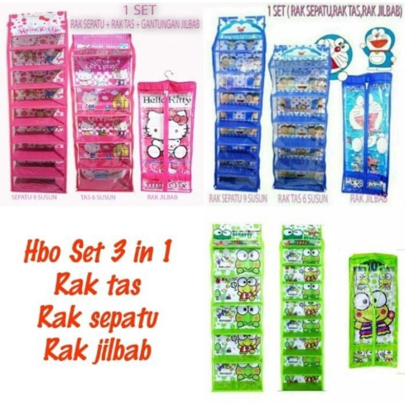 RAK TAS,RAK SEPATU,RAK JILBAB 1 SET