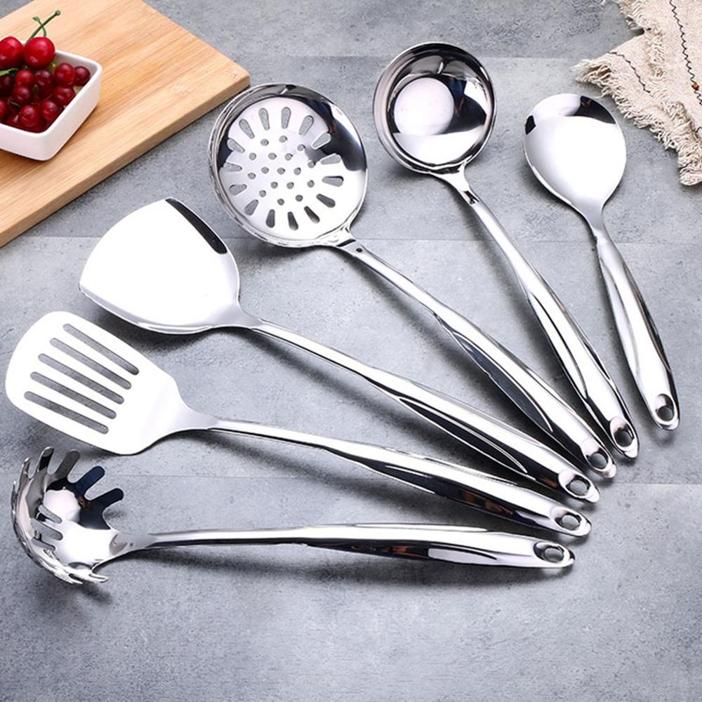 [Elegan] Peralatan Masak Stainless Steel Anti Lengket Sekop Spaghetti Turner Sendok Sup Pasta Server