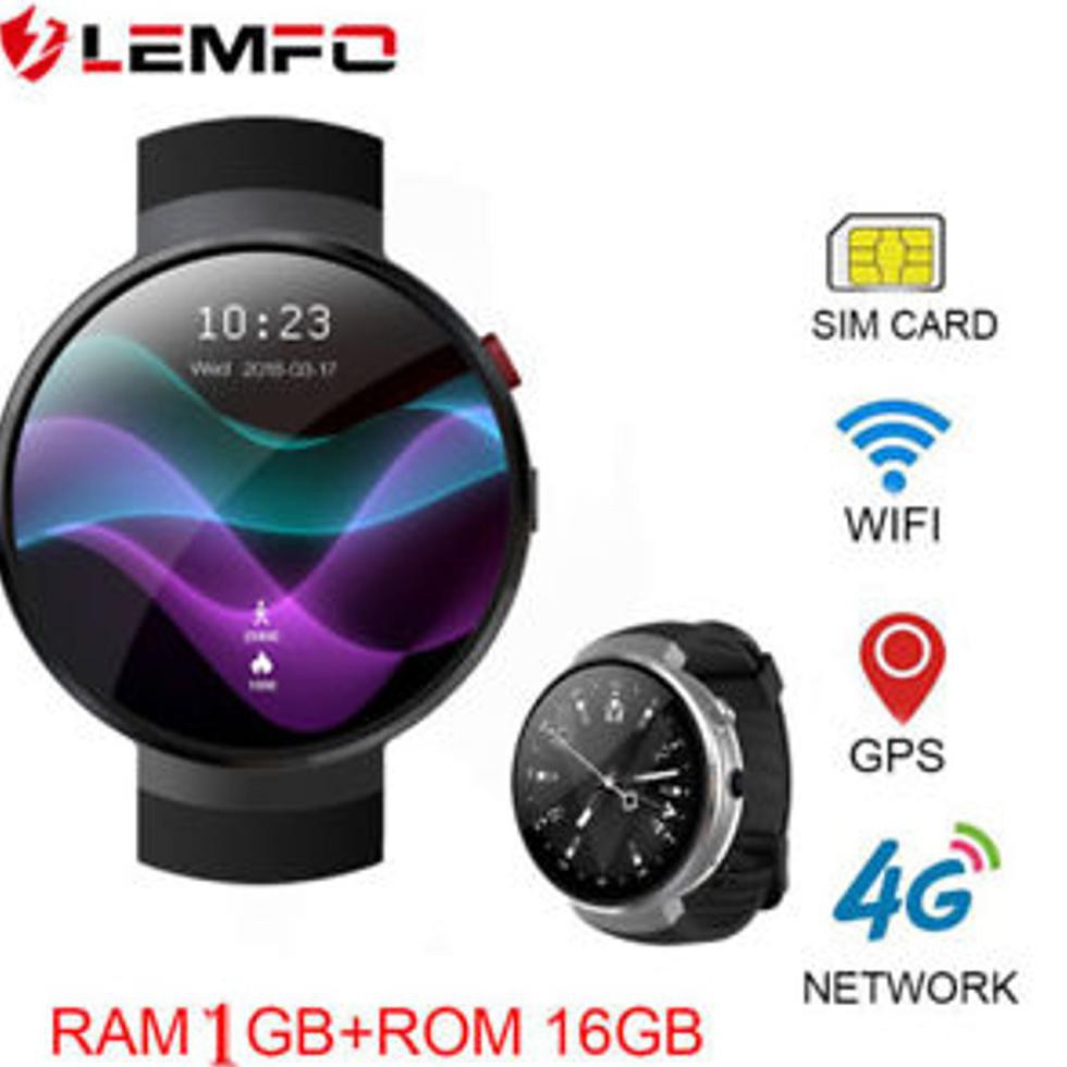 Lemfo Lem7 4G Smartwatch Phone - Black With Charging Base Friska.Olshop2
