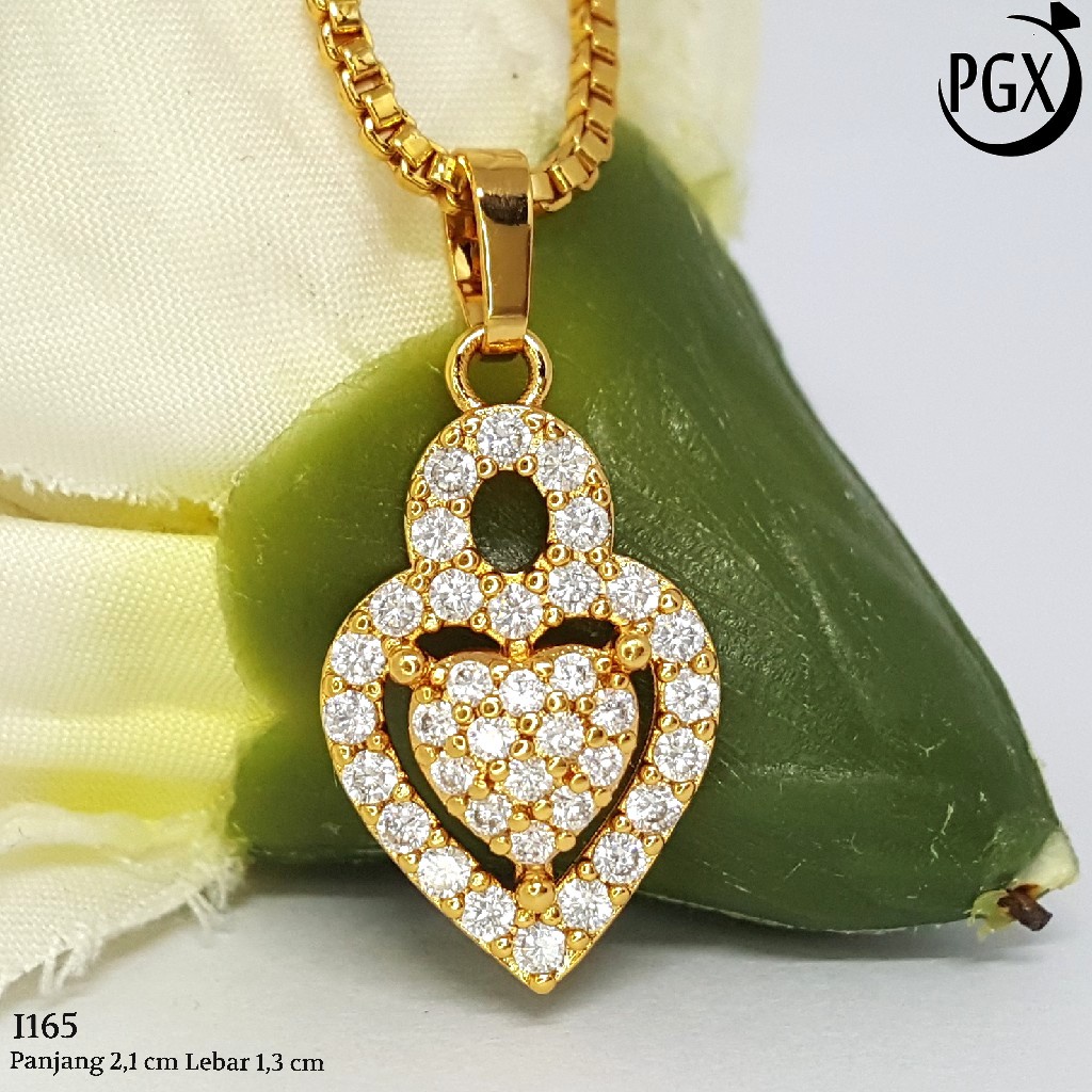 PGX Liontin Kalung Xuping Wanita Perhiasan Lapis Emas Aksesoris Fashion - I165