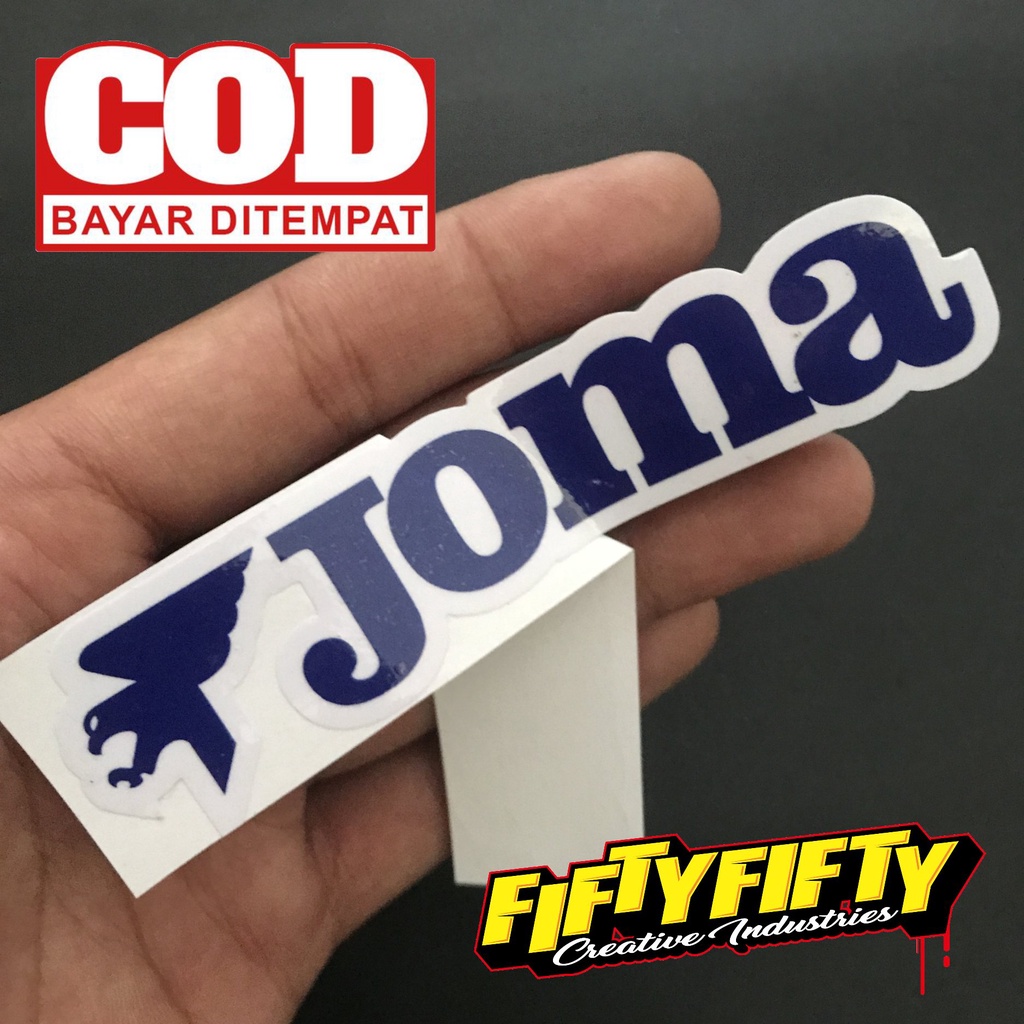 Stiker Print Cut JOMA Stiker Printing Laminasi Glossy Stiker Motor Mobil Helm Sudah Membentuk Pola Desain