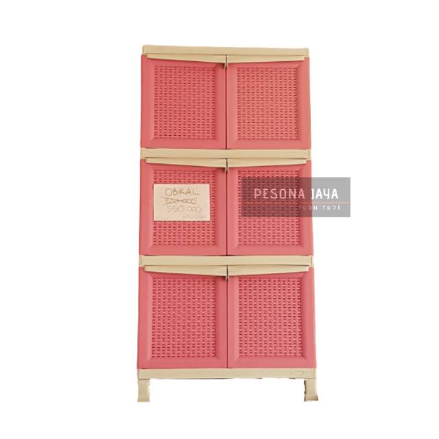 Lemari Plastik Napolly Susun 3 Pintu