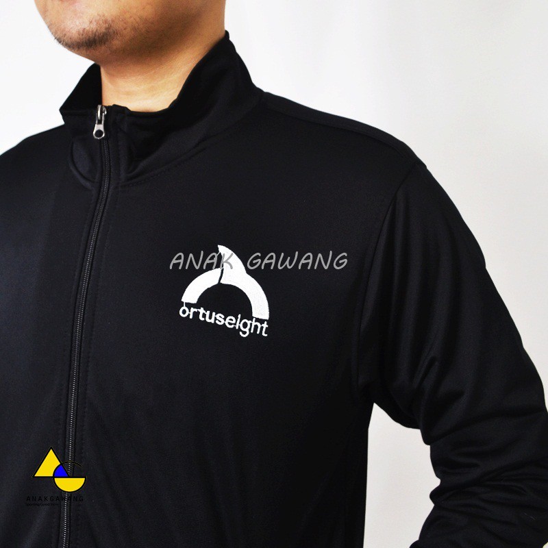 Gris Jaket Olahraga Half Zipper Anakgawang