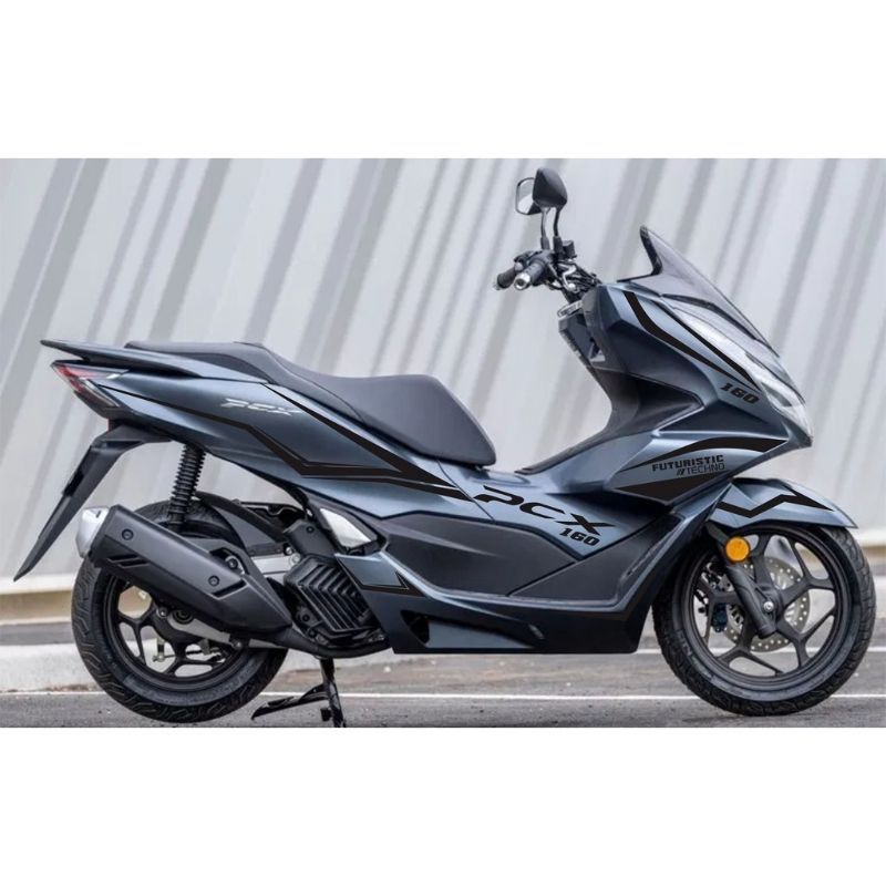 Striping Cutting Sticker Honda NEW PCX GREY 2021 160cc HITAM