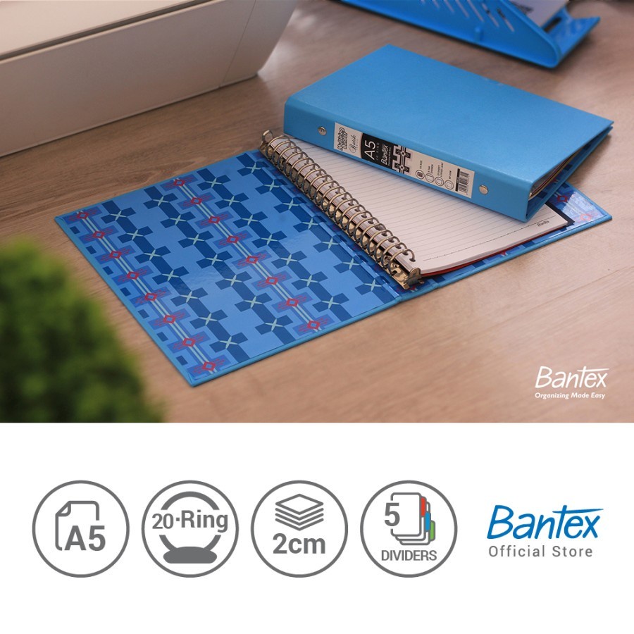 Bantex A5 PP Multi Ring Binder 20 Hole 1334