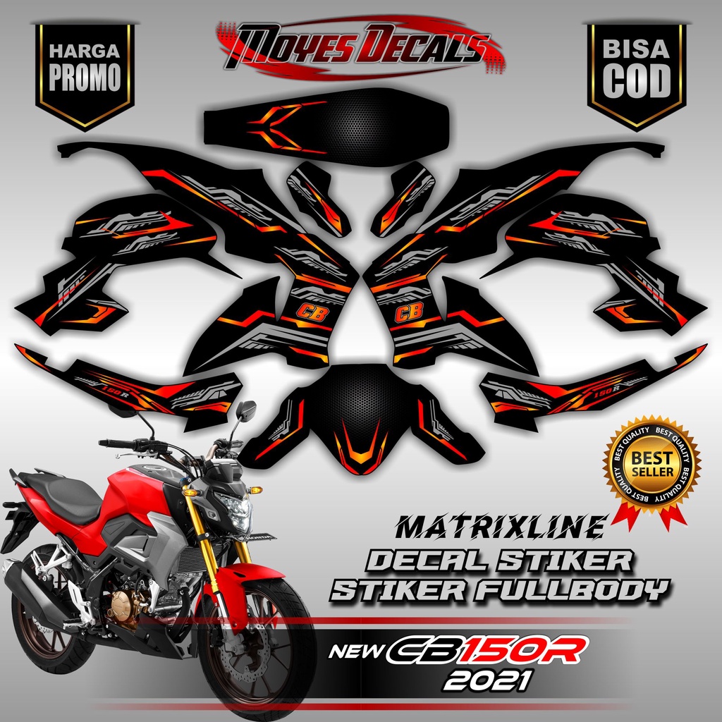 Decal cb 150r new 2021 full body - decal motor cb 150r new 2021 full body motif corak matrixline new