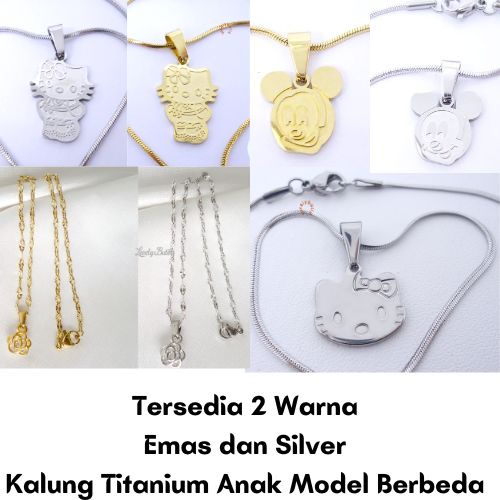 Lovelybutik - Kalung Titanium Anti Karat Anak Kecil Perempuan Model Fashion Terbaru Uk 35 Cm BONUS KOTAK PERHIASAN