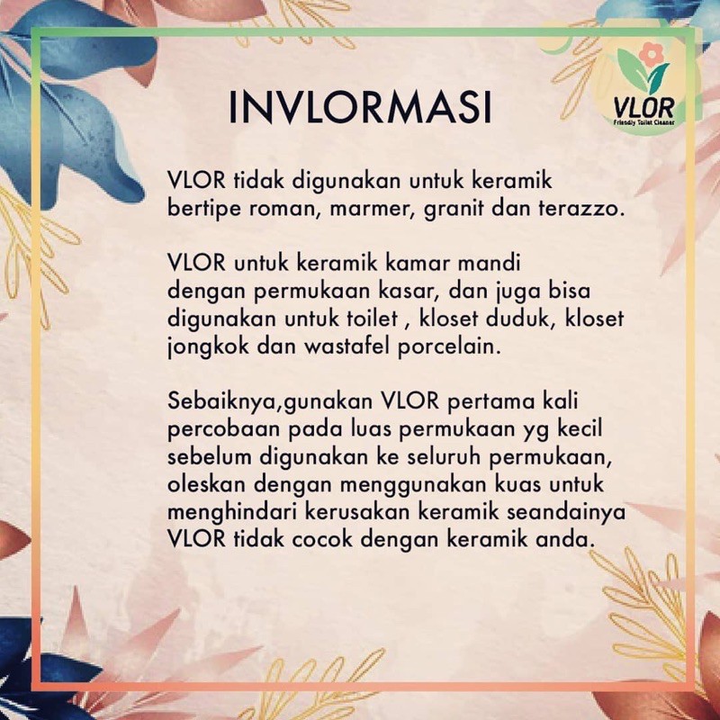 Vlor Pembersih Kamar Mandi, Toilet & Kaca Ampuh Paket 250ml + Kuas