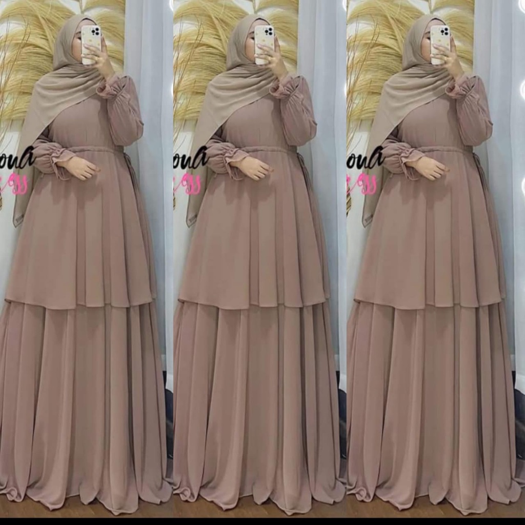 serena maxi gamis malasya ceruty bebydoll / gamis ceruty bebydoll susun/gamis syarii terbaru