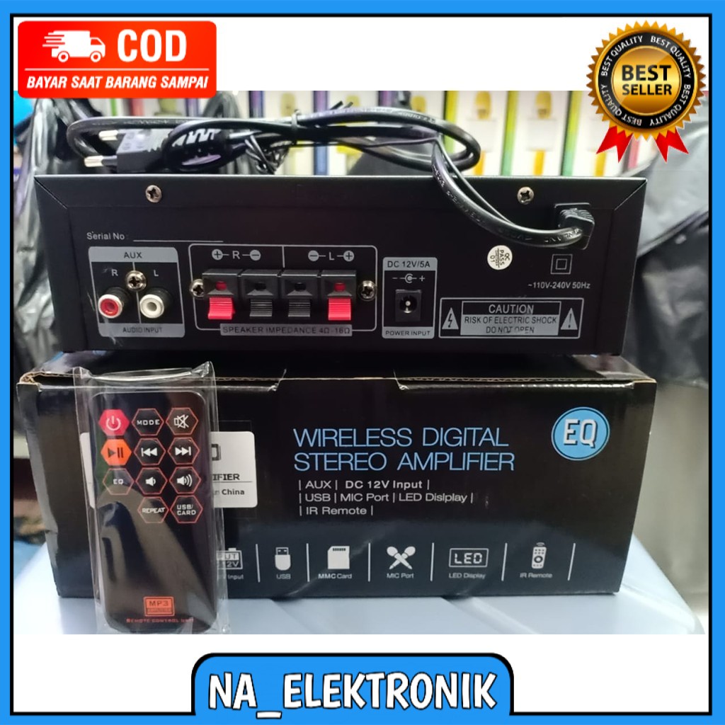 (COD) POWER AMPLIFIER FLECO MODEL D22 WIRELESS DIGITAL BLUETOOTH FREE REMOTE