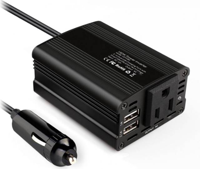 Taffware Power Inverter Mobil dengan 2 USB Port 150W 220V - OMCI01BK