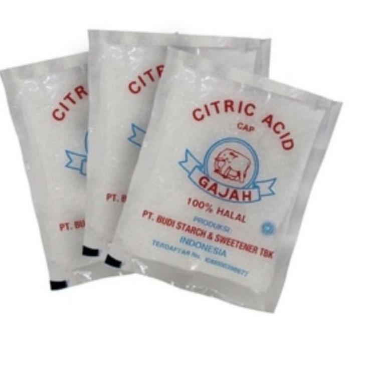 

Flash Sale citric acid cap gajah 50gr @ 20 bungkus asam citrun pemutih pembersih