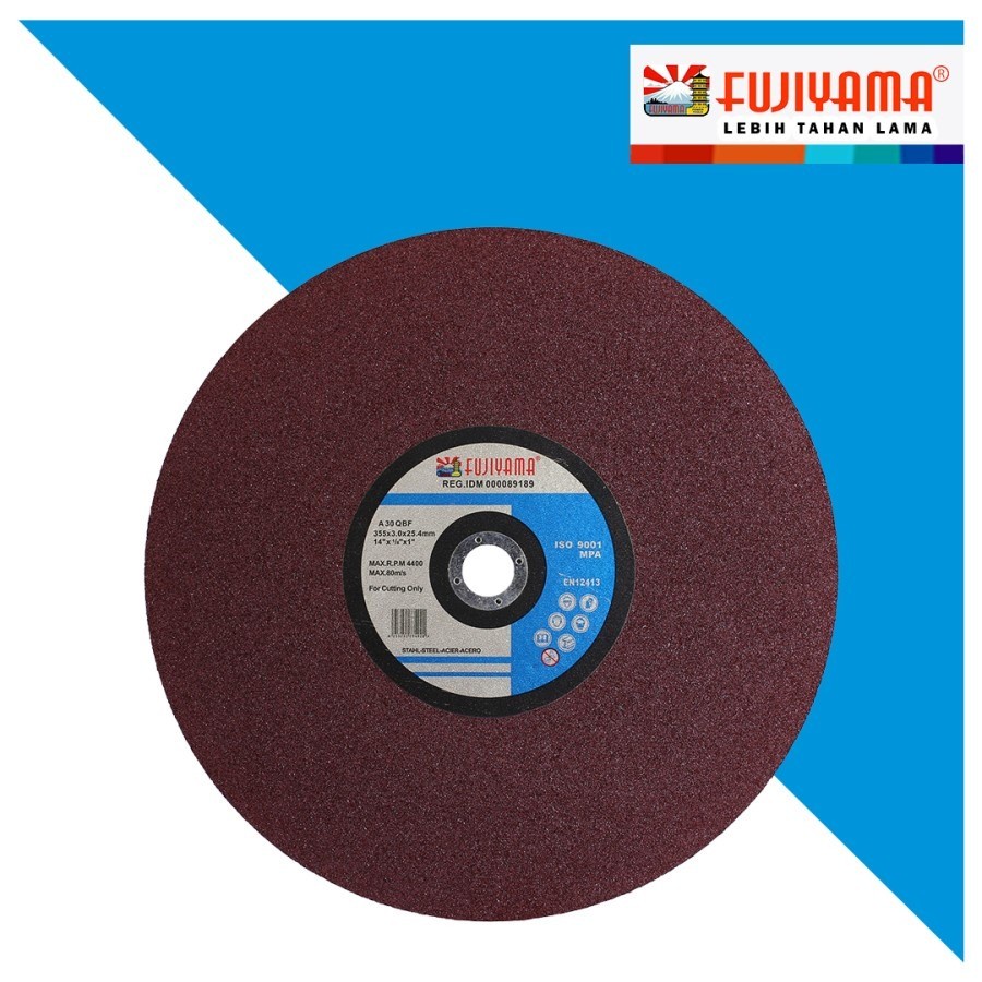 Fujiyama Cutting Wheel 355x3x25.4mm Red Mata Potong Gerinda New