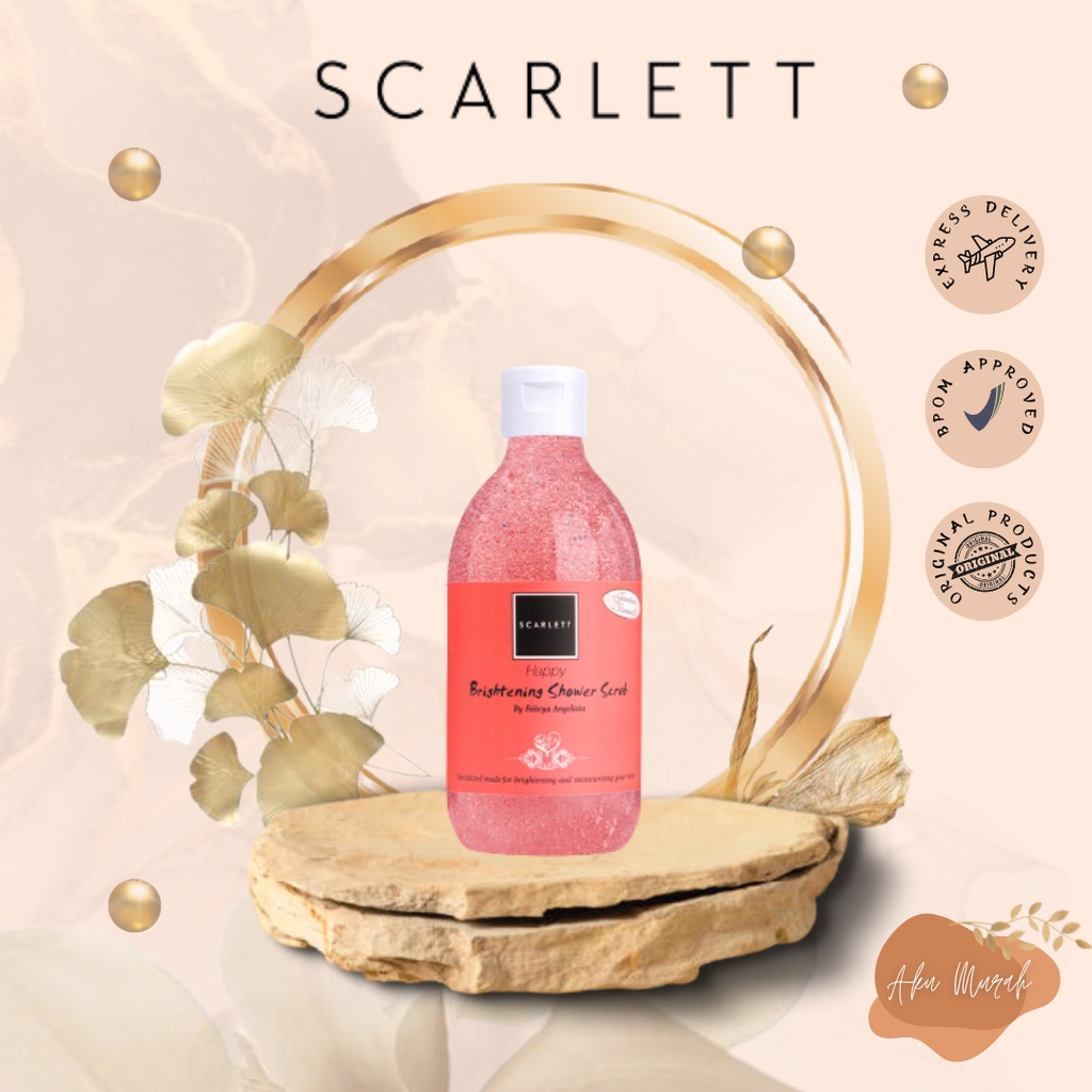 ✨ AKU MURAH ✨ Scarlett Whitening Shower Scrub &quot;Happy&quot; 300ml