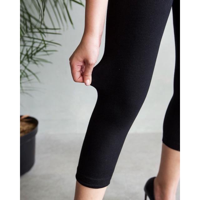 HOPYLOVY - Legging Wanita Polos 7/8 Bahan Spandek Stretch