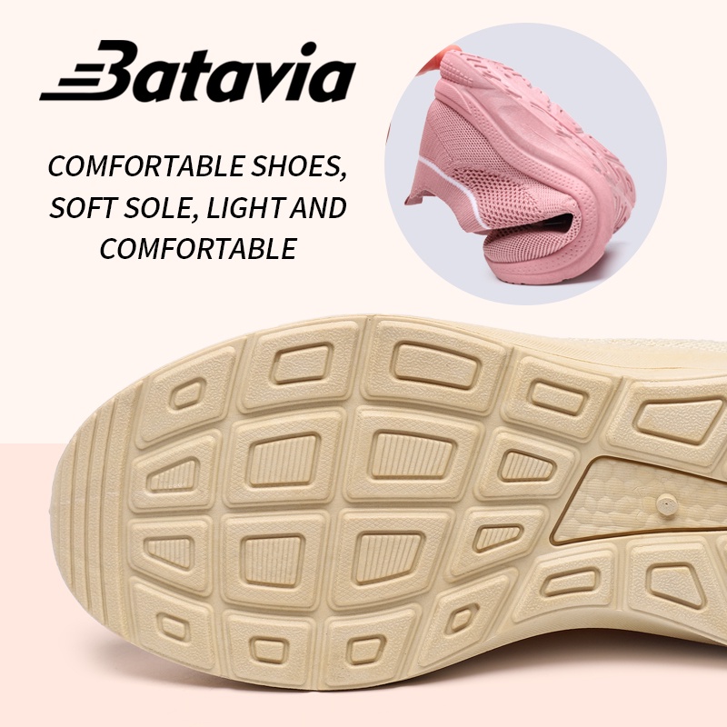 Batavia Sepatu wanita sneakers impor premium perempuan terbaru rajut adem antislip antiaus  olahraga Batavia Fashion Sepatu A137A138-1
