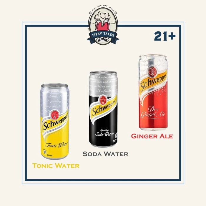 

Schweppes tonic water/ Ginger Ale / Soda Water 250ml ( Mixer )