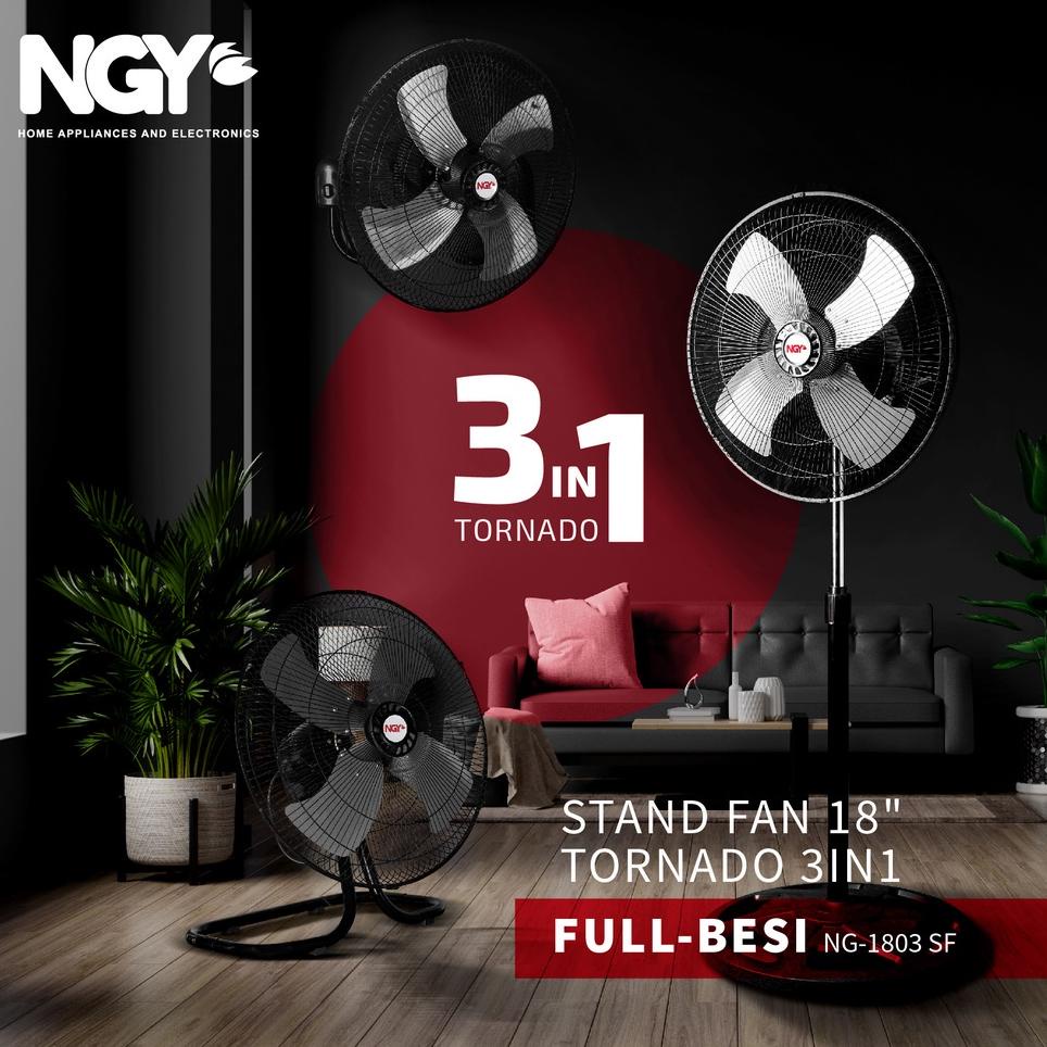 Nagoya Stand Fan Tornado 3in1 / Kipas Angin Berdiri Dinding duduk 18 inch | NG-1803SF NAGOYA