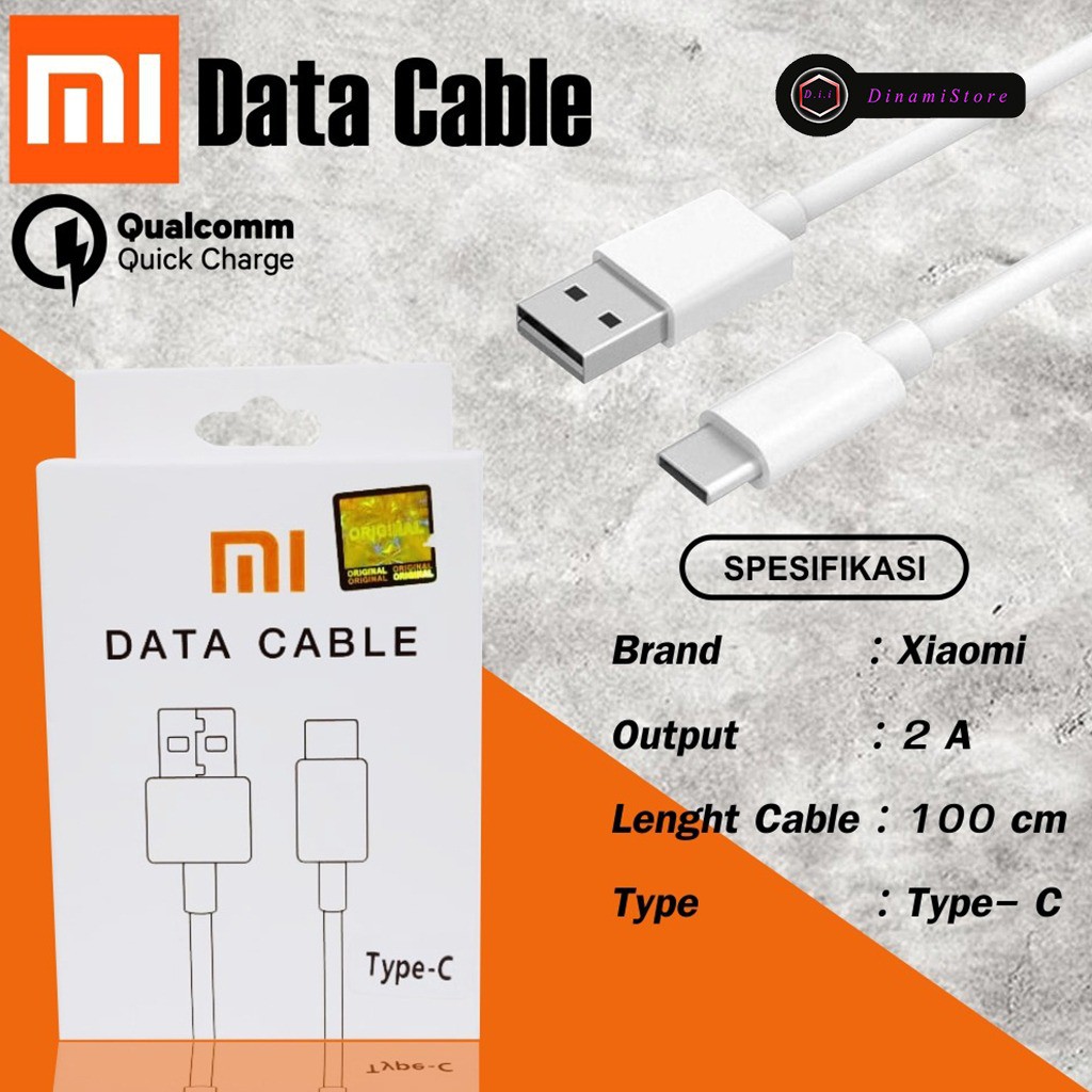 BM001 MI9 WHITE XIAOMI KABEL DATA NEW MODEL REDMI 9A 9C NOTE 8 9 10 PRO MI9 TIPE C USB DII2565