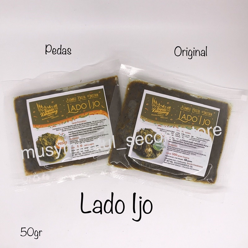 

BUMBU INSTAN LADO IJO (CABE IJO) BUNDO KANDUANG - BUMBU PASTA INSTAN ASLI MINANGKABAU (50gr)