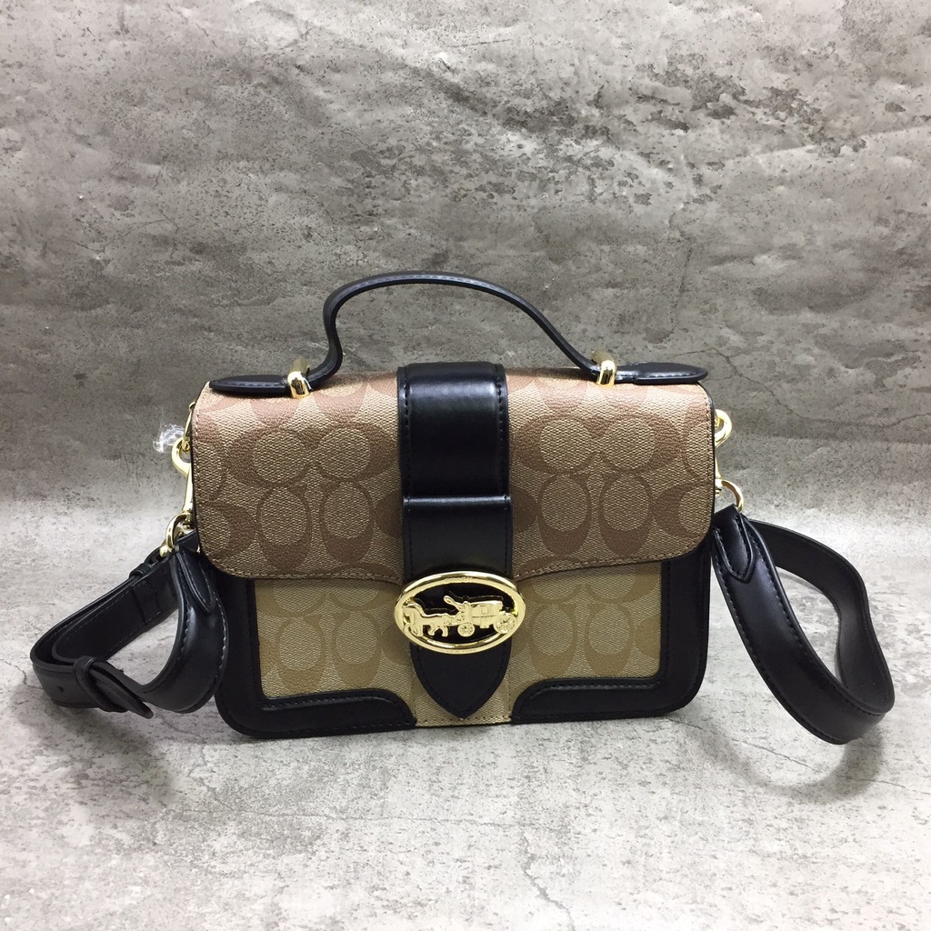 Jual Coach Top Handle In Blocked Signature Canvas Shopee